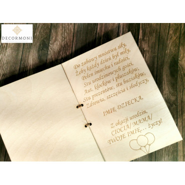Kartka urodzinowa drewniana... 2