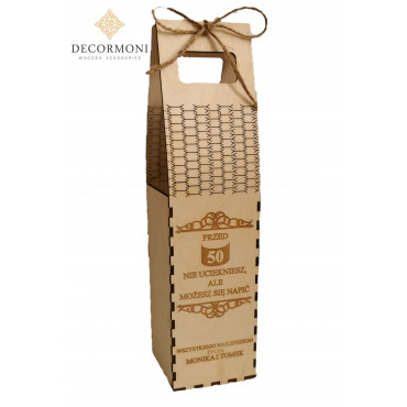 2w1 drewniana kartka urodzinowa i pudełko na wino 2