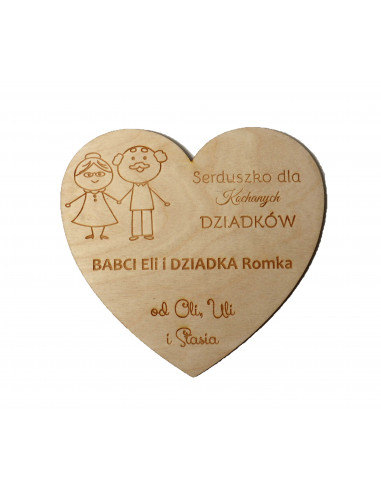 duże serce na prezent dla babci i dziadka