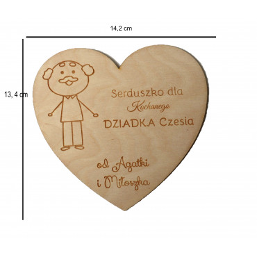 oryginalny prezent dla dziadka duży magnes serce z okazji dnia dziadka 2