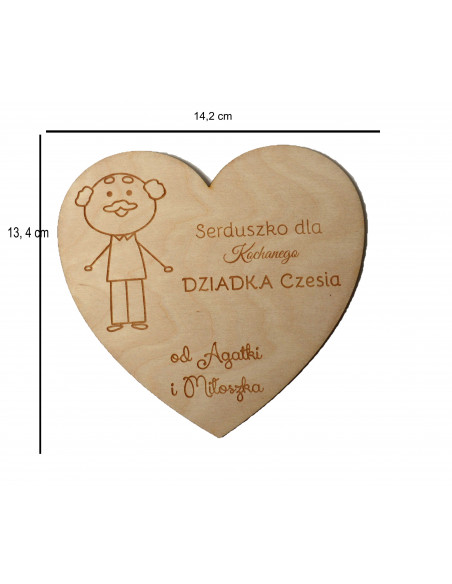 duże serce dla kochanego dziadka od wnuka