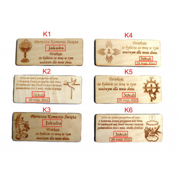 magnes na komunię podziękowania dla gości komunijnych 2