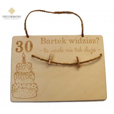 widzisz? to wcale nie tak dużo kartka z drewna na urodziny 2