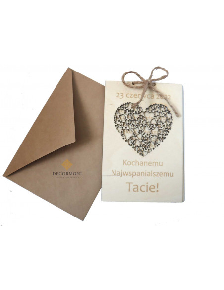 dzień ojca prezent kartka drewniana dla taty